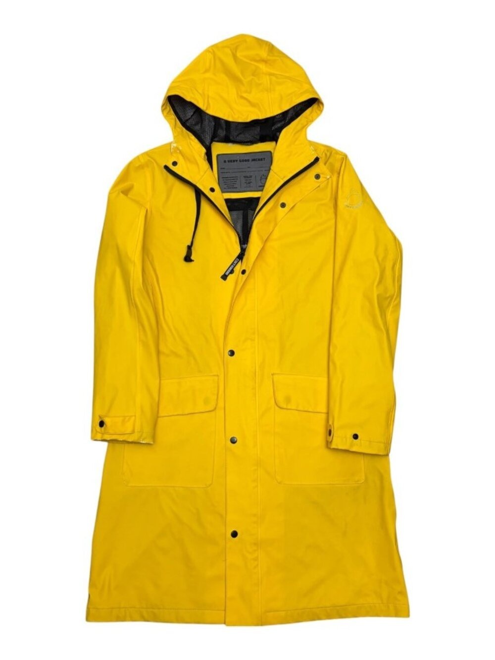 CINTAMANI Waterproof Rain Coat Yellow Long Designer Outdoor Jacket Womens Small